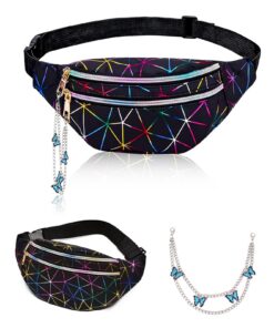 Sac Banane GWAWG Tendance pour Femme avec Porte-clés Papillon et Sangle Réglable Noir, Fonctionnel et Mode pour Toutes L