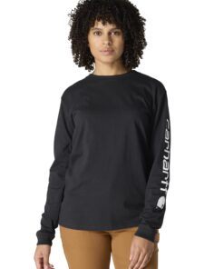 Carhartt T-Shirt Longue Manche Graphique Femme Durable Pour Le Travail 100% Coton Ajustable