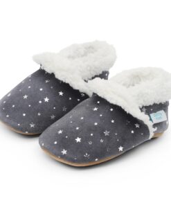 Pantoufles Dentelles Pour Bébés et Enfants Dotty Fish, Chaussures Pieds Nus Antidérapantes, Doublées de Polaire, Chausso