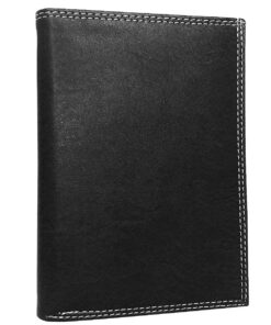 Charmoni Grande Portefeuille Classique Homme - Porte-Carte, Papier Voiture, Porte-Monnaie Complet Cuir Synthétique Noir
