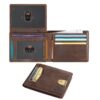VATAN Portefeuille Homme en Cuir Café avec Blocage RFID - 15 Emplacements pour Cartes et 2 Compartiments à Billets | Off