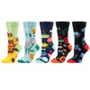 WeciBor 5 Paires Chaussettes Fantaisie en Coton Coloré pour Femmes | Motif Drôle Multicolores | Cheville Haute | 100% Co