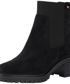Tommy Hilfiger Bottines Chelsea Femme Élégantes Taille Moyenne Talon Haut Fourrure Vernis
