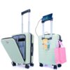 CAMIR Valise Cabine Intuitive avec Port USB & Serrure TSA 4 Roues, 55x35x23,5 ABS+PC Léger Bagage pour Voyage d’Affaires