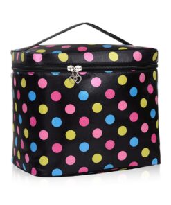 Sac de cosmétique polka dot HQdeal pour femmes voyage