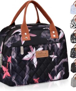 Sac Isotherme HOMESPON Waterproof Homme Femme École Bureau Lunch BagPortable Isolant Aluminium Rose