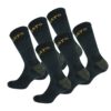 Chaussettes de travail Caterpillar 6 paires coton double renfort pointe talon homme