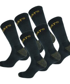 Chaussettes de travail Caterpillar 6 paires coton double renfort pointe talon homme