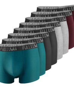 Fullluwaa Boxer Homme Confortable et Doux Caleçon Coton OEKO-TEX STANDARD 100Lot de 8Ceinture Élastique