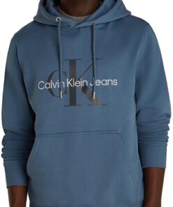 Calvin Klein Sweat à Capuche Homme Noir Élégant pour Sport et Daily Wearavec Poches Latérales et Col en Maille, Taille M