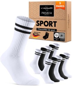 Chaussettes de Sport sockenkauf24 Homme et Femme Respirantes et Renforcées pour Tennis - OEKO-TEX STANDARD 100
