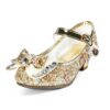 Chaussures de Princesse Reine Scintillantes Paillettes Filles Titans Chaussures de Déguisement Fêtes Anniversaires
