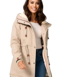 Veste d'hiver Navahoo B991 doublée chaude pour femme avec fourrure en peluche