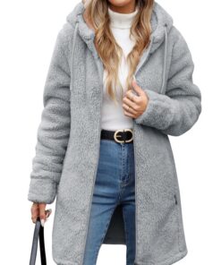 Veste Polaire RITOSTA Femme Hiver Chaud Sweat à Capuche Zippé Doublure Manche Longue Jacket Casual Outwear avec Poches