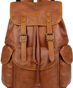 Baosha Sac à dos en cuir synthétique pour ordinateur 15,6" pour homme, sac à dos professionnel, scolaire et de voyage, d