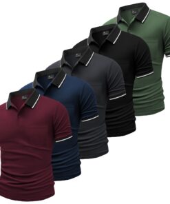 SwissWell Polo de Golf Lot de 5 pour Homme Léger et Respirant - Été T-Shirt de Tennis pour Sportifs Actifs