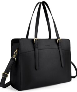 Sac à main en cuir PU femme, sac à dos ajustable, portable 15,6", noir