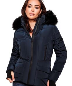 Navahoo B361 Veste d'hiver doublée chaude en fourrure synthétique pour femme - Isolante et tendance