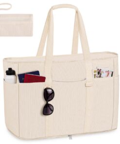 Sac A Main Aucuu Grande Capacité pour Femme | Multifonctionnel | Sac à Bandoulière en Velours Côtelé | Sacs de Plage et