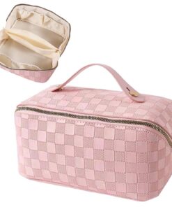 JSTHHTT Grande Trousse de Maquillage Voyage Rose - Accessoire Homme pour Makeup et Rangement de Bébé ou Voyage