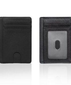 Mewtush Portefeuille Homme Noir - Porte Carte Léger et Élégant pour Hommes - Wallet Bancaire Design Élégant - Idéal pour