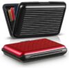DIFLAX Porte-Carte en Aluminium Anti-RFID pour Homme et Femme (Rouge Noir)
