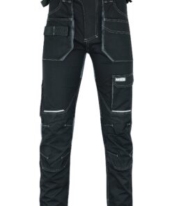 Pantalon de travail MS9 en élastique stretch coupe slim pour homme avec poches multifonctions et genouillères