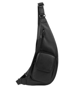 Sacoche monobretelle Enzo en cuir de BEMON, grande taille, idéale pour le quotidien, confortable et élégante, couleur no