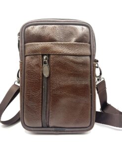 Charmoni Sac Sacoche Homme Pochette à Passant Ceinture Cuir Vachette Bandoulière Amovible et Réglable Usage Multifonctio