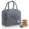 Sac Isotherme Repas Grüne, Sac à Lunch Isolé, Petit Sac à Lunch Isotherme Étanche (Gris) pour Adults et Enfants École Bu