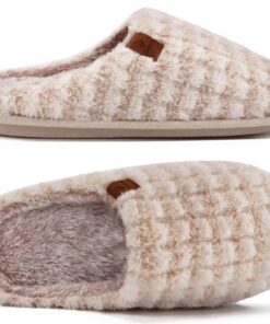 COFACE Pantoufles Homme Hiver Chaudes pour La Maison Anti-Dérapantes Taille 45