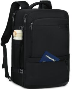 Sac à dos voyage NUBILY pour homme 40L Noir Imperméable 17.3 PoucesPortable Travail et Scolaire Noir Cabine Avion Capaci