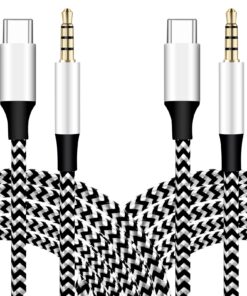 Cable USB-C vers 3,5mm 1m - Câble Audio Stéréo Voiture pour iPhone 16/15 Pro, Samsung Galaxy S22, Xiaomi - Compatible av