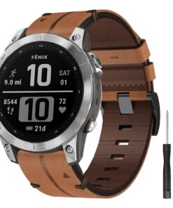 bracelet Garmin Fenix 7 Cuir Quick Fit 47mm pour Sportif, bracelet GARMIN Fenix 6 Bande Cuir Quick Fit 22mm pour Néophyt