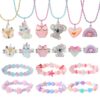Ensembles Licorne et Collier Anneaux 6 Pièces pour Filles Small pour Jouets Girls Jewelry
