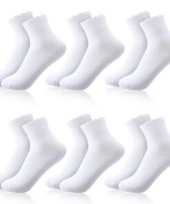 Zuimei Lot de 6 paires de chaussettes d'école blanches respirantes en coton pour enfants sans couture avec volants