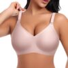 Ganado Soutien-gorge Push-up Sans Armatures et Sans Coutures - Doux et Confortable pour Femme - Col en V Profond (Taille