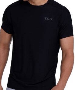 T-shirt de sport TCA pour homme – Techniques à manches courtes – Séchage rapide – Idéal pour la gym, la course et la ran