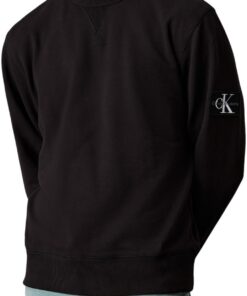 Titre SEO optimisé : Calvin Klein Sweat Homme Badge Crew Neck Sans Capuche Élégant & Pratique | Taille Large Disponible