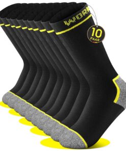 FALARY Lot de 10 Paires WORK Chaussettes Homme OEKO-TEX STANDARD 100 Randonnée Fonctionnelles Chaussettes Travail Coton
