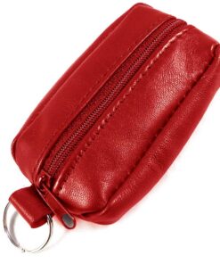 Charmoni - Portefeuille Homme Multifonction en Cuir Vrai - Double Zip - pour Homme (1, Rouge) Charmoni - Portefeuille