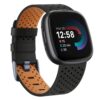 Bracelet Wanme pour Fitbit Versa 4 / Sense 2 - Homme et Femme - Cuir Souple - Waterproof - Accessoire de Rechange