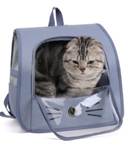 Sac Transport Chat Blue, Sac à Dos Portable et Pliable pour Petits Animaux de Compagnie, Espace pour Voyage et Camping e