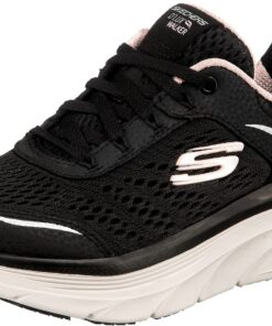Skechers, baskets femme noir, confort, femmes, intérieur en cuir, semelle amortissante, intérieur moelleux, taille 39 EU