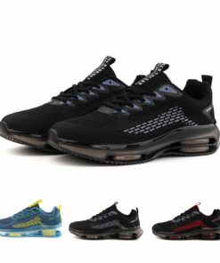 Hitmars Chaussures de Sport Homme Respirantes Confort Noir Bleu Rouge