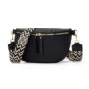 Sac Banane Vezluax Grande Bandoulière pour Femme Élégant Cuir Vegan Noir avec Sangle Large