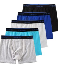 INNERSY Boxer pour Garçon Coton Doux Lot de 5 Taille Grand Garçon 6 à 18 Ans Certifié OEKO-TEX STANDARD 100