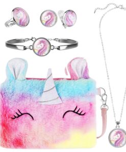 Sac main enfant licorne bijoux petit sacbijoux collier bracelet boucles doreilles bagues kitanniversaire cadeau