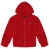 Tommy Hilfiger Sweatshirt à Capuche en Fleece avec Fermeture Éclair Intégrale et Poche Avant pour Filles - Confort et Ch