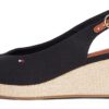 Tommy Hilfiger Espadrilles Compensées Femme Chaussures Étanches à Talon Élevé Fw0fw08595 Sandales Détente Chauffage de P